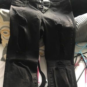 Black ripped jeans